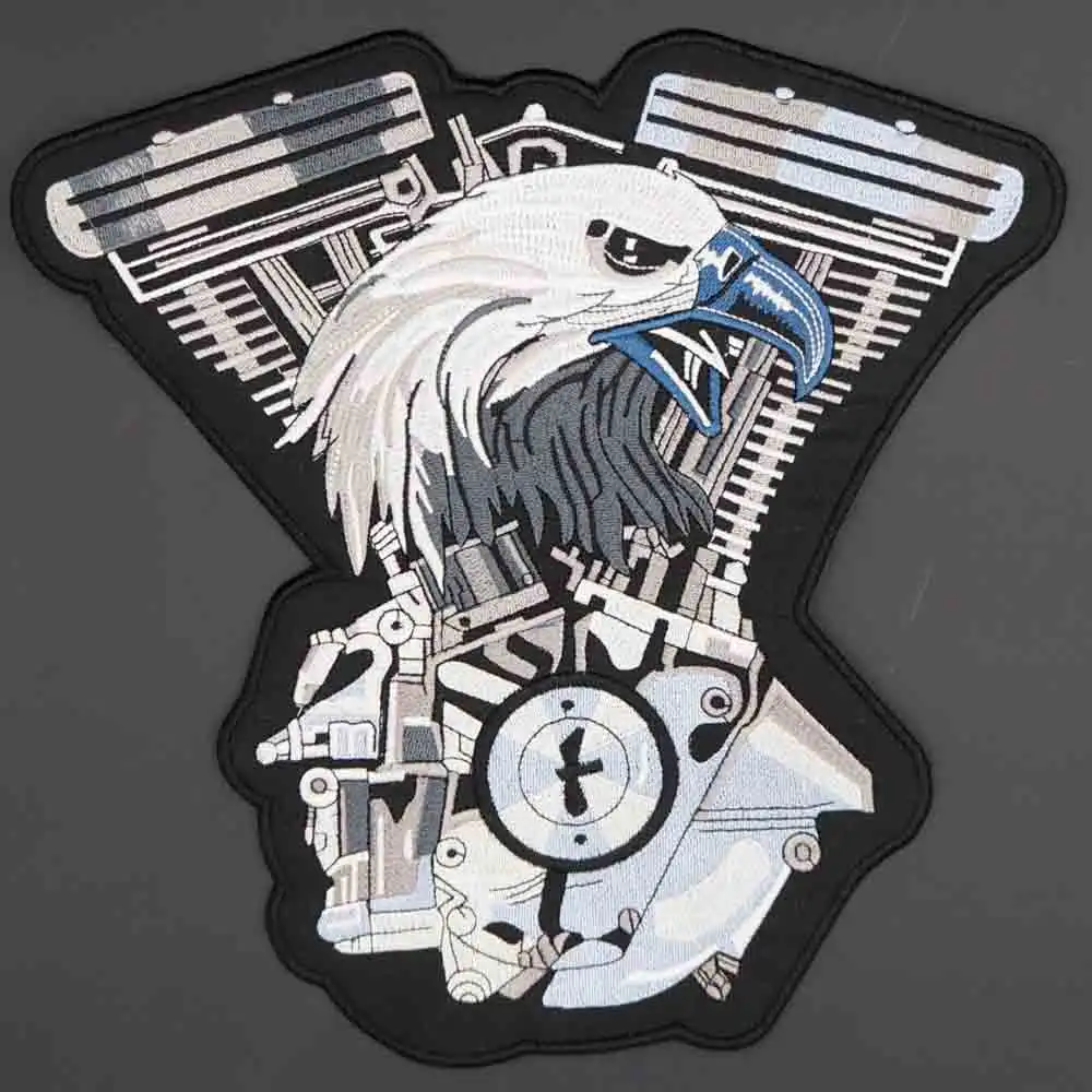 Large Cloth Patch Motorcycle Locomotive Eagle Embroidery Badge Leather Jacket Decoration Back High-grade Iron-On