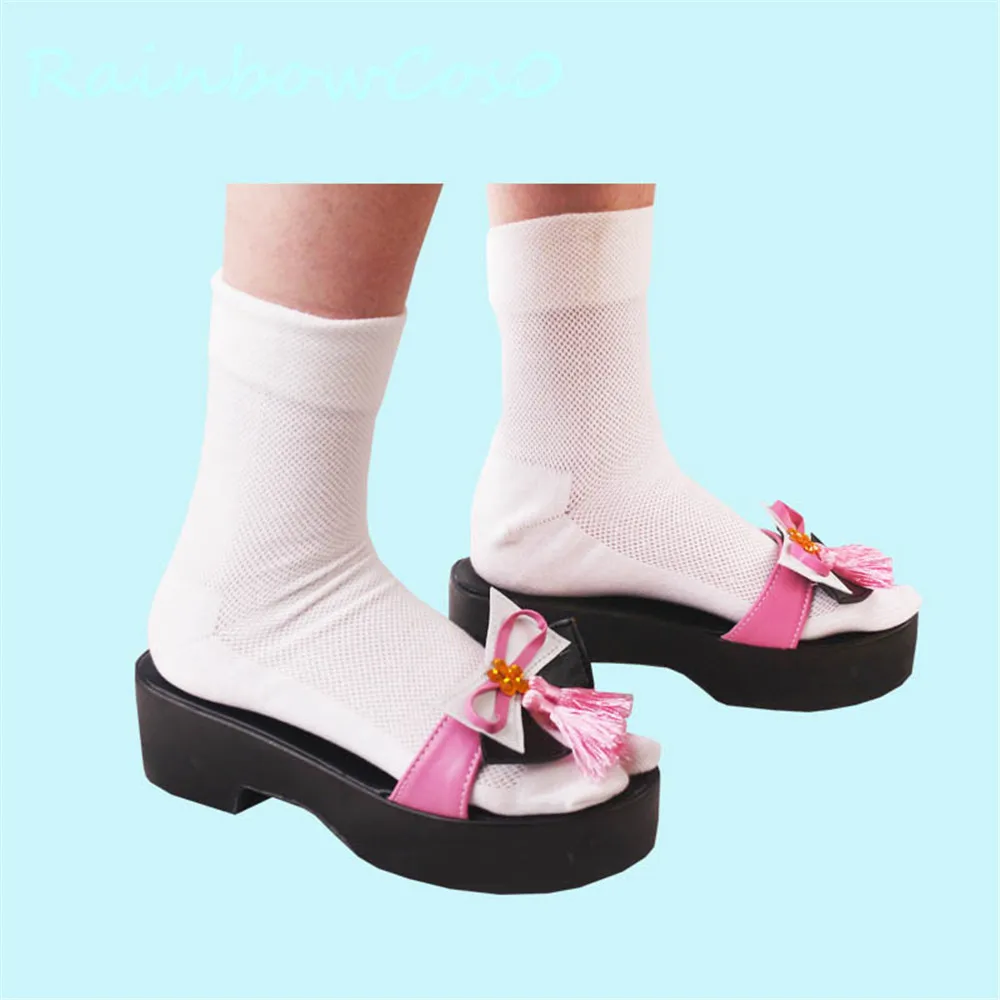 Genshin – chaussures de Cosplay Impact, bottes avec chaussettes, jeu Anime Halloween arc-en-ciel cos0 W1395