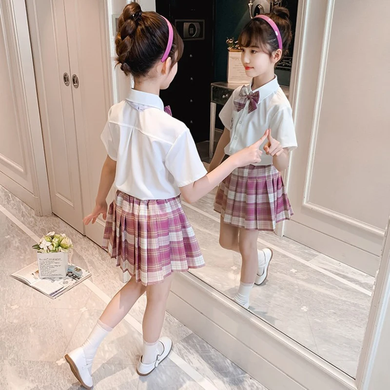 Japanese Kids Primary School Uniforms Jk Uniform Anime Cosplay Costumes Short Sleeved Pleated Skirt Kawaii Harajuku Costume