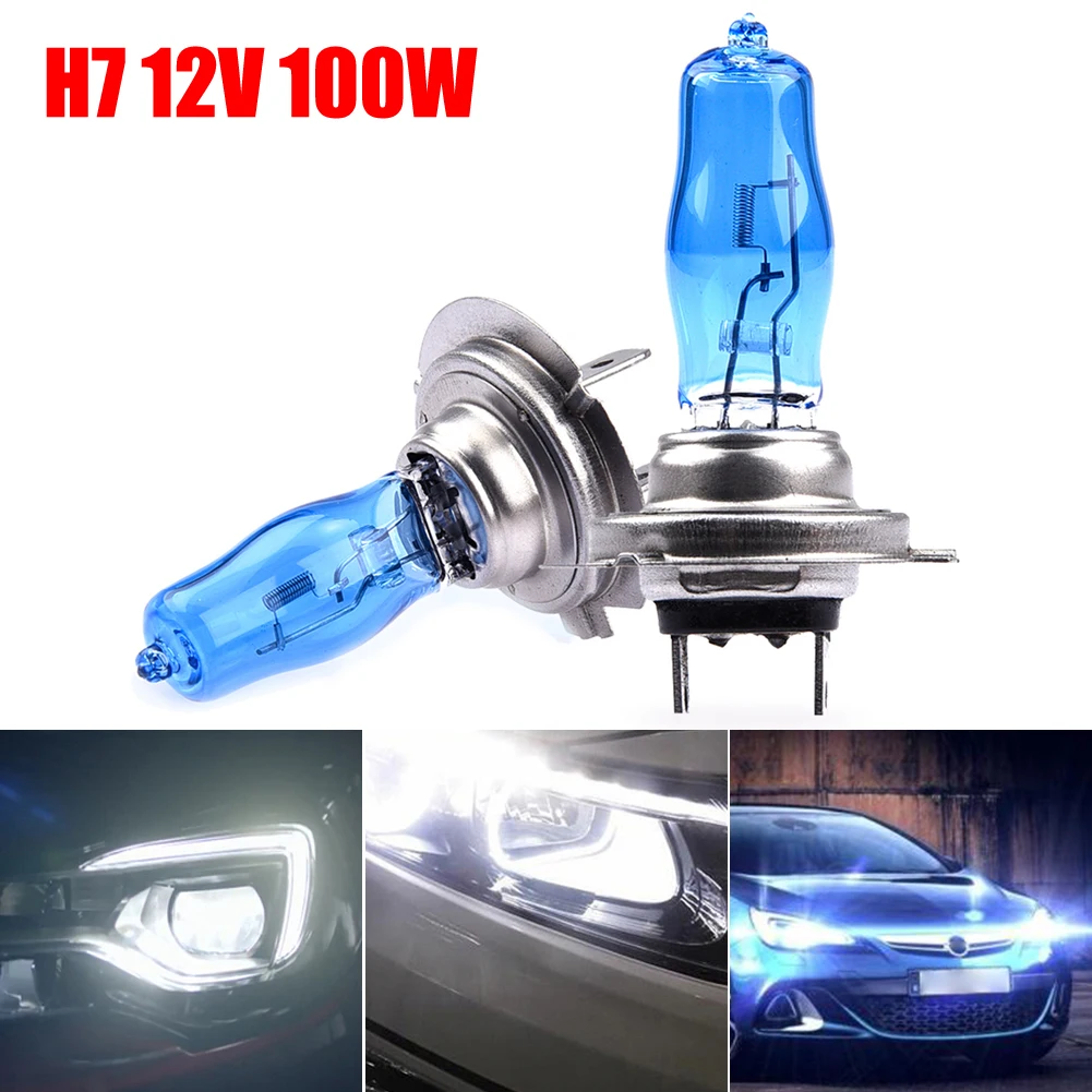 2Pcs HOD H7 100W High Quality Bulb Auto Car Headlights Sun Light/Ultra-white Light 4500K 12V for Cars