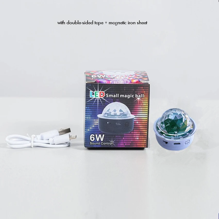 Luci a sfera da discoteca a LED per auto, luci a sfera stroboscopiche portatili, luci per feste attivate dal suono con Base magnetica, illuminazione DJ