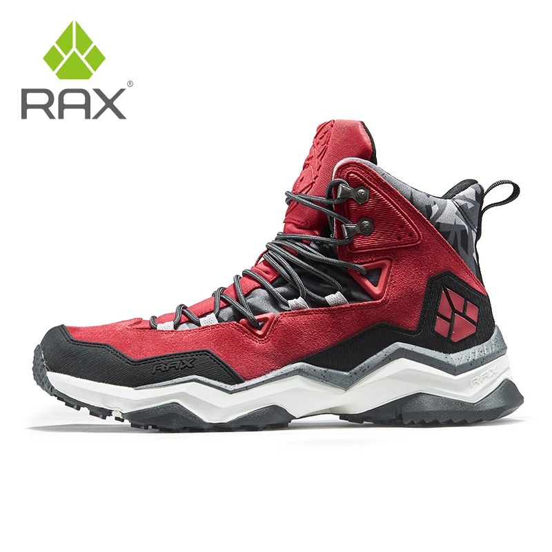 RAX Men Hiking Shoes winter Waterproof Outdoor Sneaker Men Leather Trekking Boots Trail Camping Climbing Sneakers leather shoes