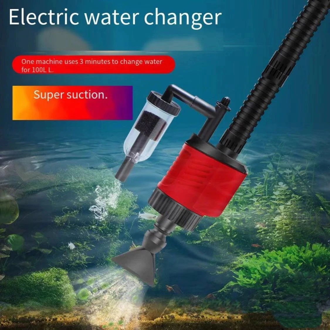 Fish tank electric water changer fecal suction pump cleaner change water sand washer mute pump aquarium accessories 20W-30W 220V