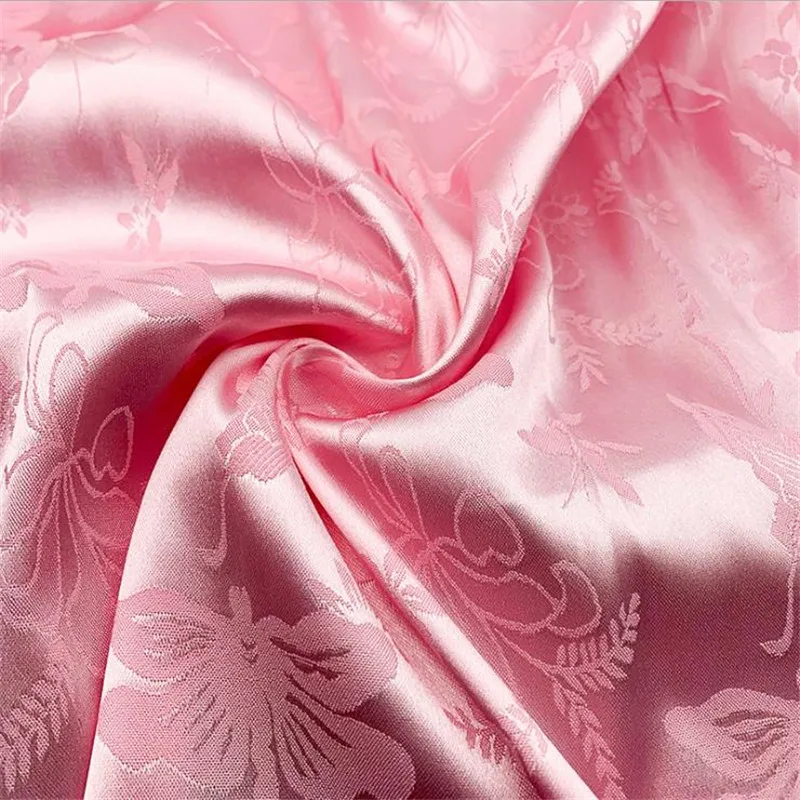 CF972 Chinese Style Jacquard Brocade Stain Fabric,Polyester Woven, Dyed Clothes Fabrics, White, Pink, Red