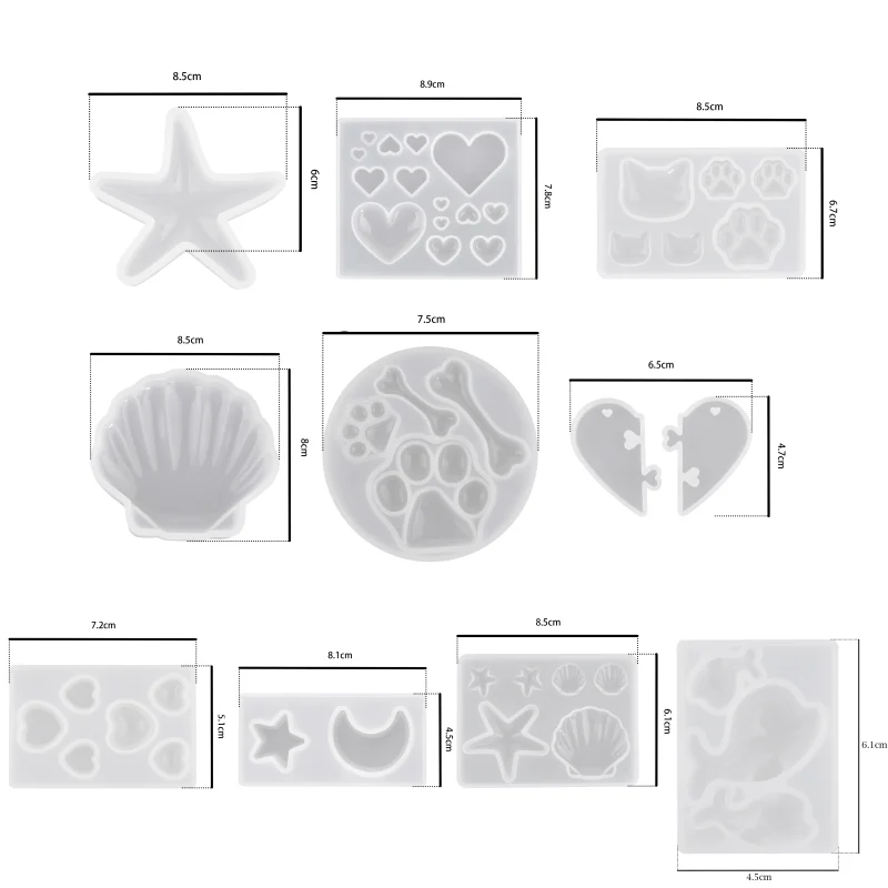 Moule en Silicone coquille de mer étoile de mer bricolage résine époxy moule bijoux fabrication pendentif miroir cristal artisanat fait à la main décoration de la maison 1 pièce