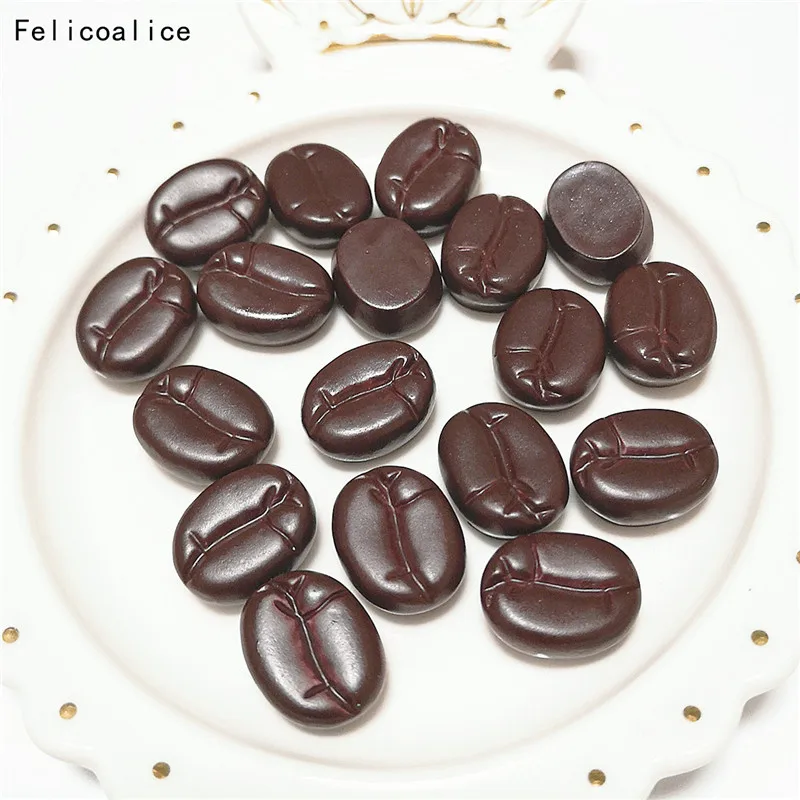 

15pcs Charms Simulated Coffee Chocolate Beans Food Resin Addition For Slime DIY Accessories Making Supplies Kitchen Toys