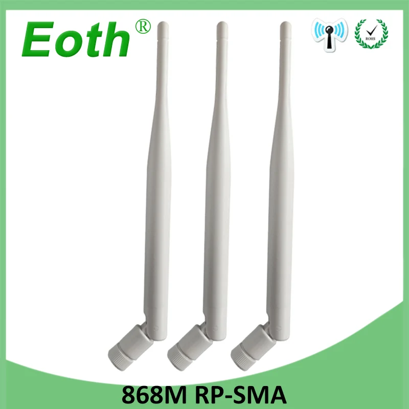 EOTH 10pcs 868mhz antenna 5dbi sma female 915mhz lora antene pbx iot module lorawan signal receiver antena high gain