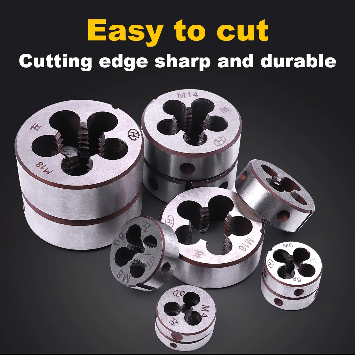 1pc M3 M4 M5 M6 M8 M10 M12 M14 M16 M18 M20 Left Hand Thread Dies Round Dies For Metal Working Threading Tools Metric Screw Dies