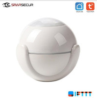 WiFi PIR Motion Sensor Built-in Battery Infrared Detector Body Sensor for Tuya Smart Life App Home Alarm System Works with IFTTT