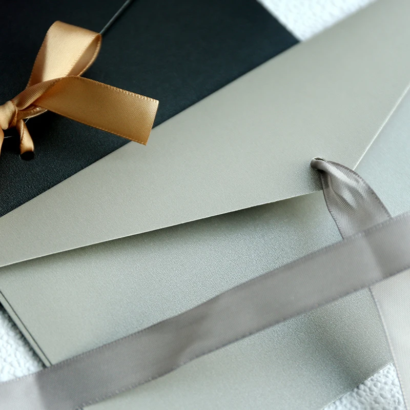 10pcs/set High Quality Ribbon Paper B6 & DL Size Envelopes Pearl Paper DIY Wedding Business Invitation Envelopes /Gift Envelopes