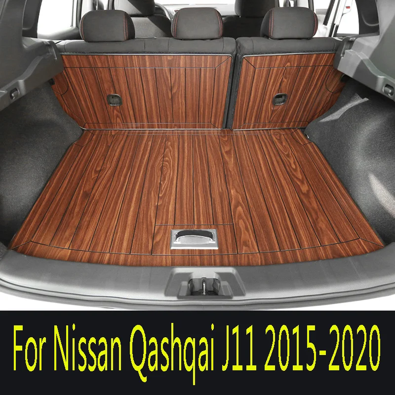 For Nissan Qashqai J11 2015-2020 Wooden trunk mat wooden floor special automobile wooden floor ecological board foot pad