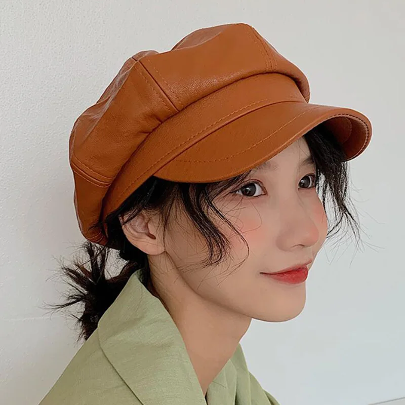 DYLAOPAN New Woolen Octagonal Hats for Women Casual Winter Autumn Hat Ladies Fashion Boinas Beret Cap Female Newsboy Gatsby Caps