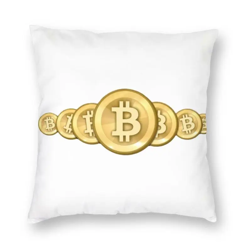 Bitcoin Digital Currency Lover Cushion Covers Sofa Decoration BTC Cryptocurrency Square Pillow Case 45x45