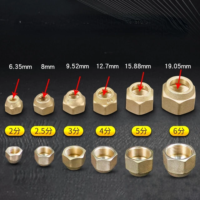 エアコン用真鍮フレアナット 2分3分キャップ付き20セット うるさく