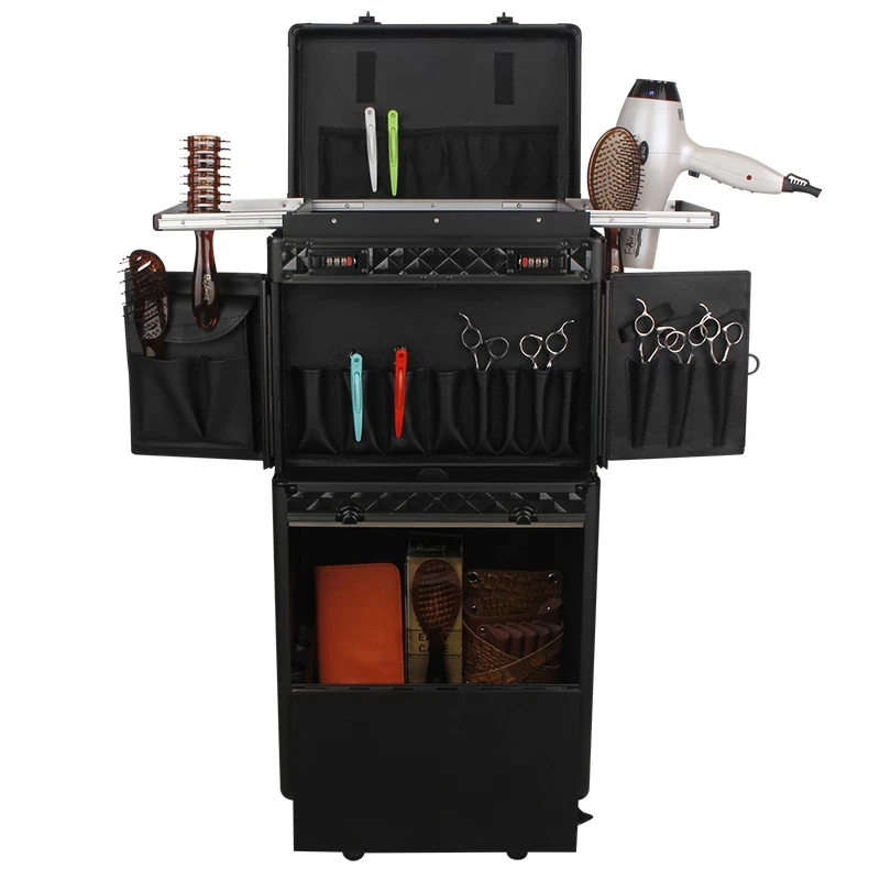 Hairdressing toolbox trolley makeup luggage hair stylist special hairdressing equipment cosmetic multi-function suitcas