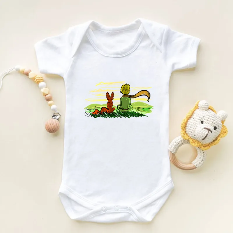 The Little Prince Art Printing Short Sleeve Romper Infant Newborn Bodysuits Cotton Baby Jumpsuit Outfits Cute Boys Girls Clothes