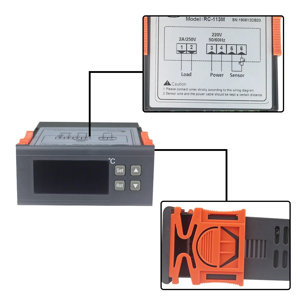 220V/2A RC-113M Thermostat for Incubator PID controller Heating Equipment Temperature controller -40~110Celsius