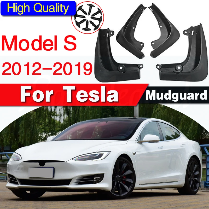 Premium Racing Mud Flaps For Tesla Model S 2012 - 2019 Mudflaps Splash Guards Mud Flap Mudguards Fender Front Rear