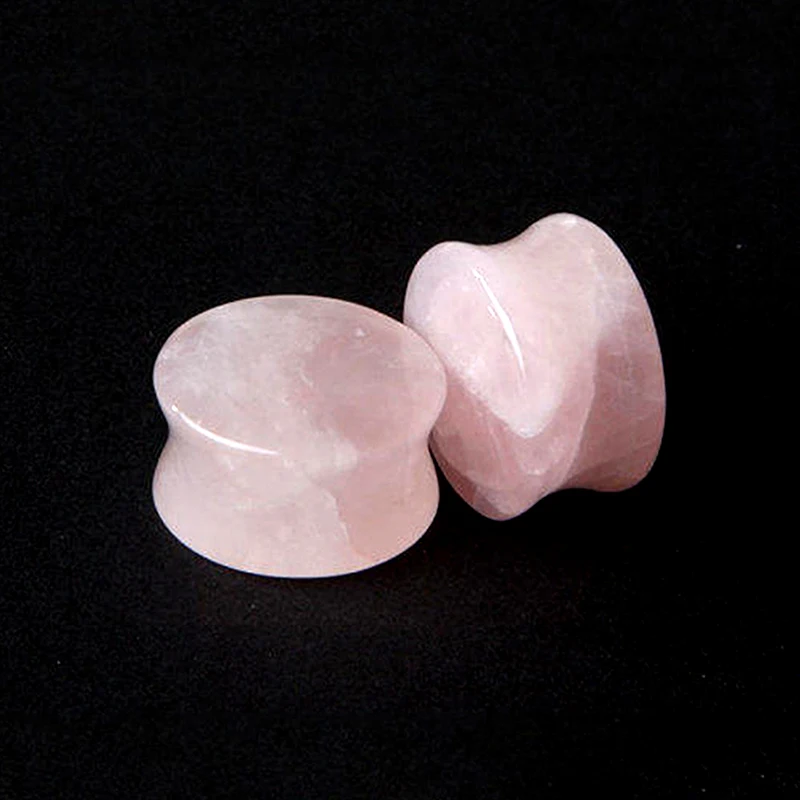 1Pair Pink Spar Ear Plugs Gauges Earrings Women Men Ear Plug Flesh Tunnel Piercing Expander Ear Stretcher Body Piercing Jewelry