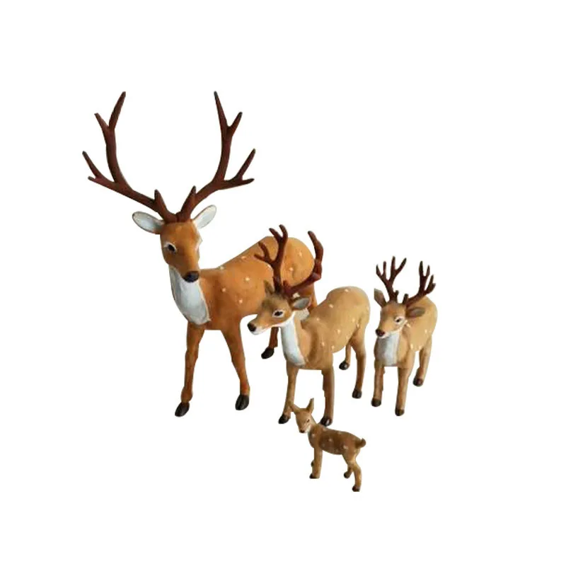 Elk Plush Christmas Deer Decorations for Home Ornament Simulation Reindeer Dolls  Garden Miniatures Figurines Props