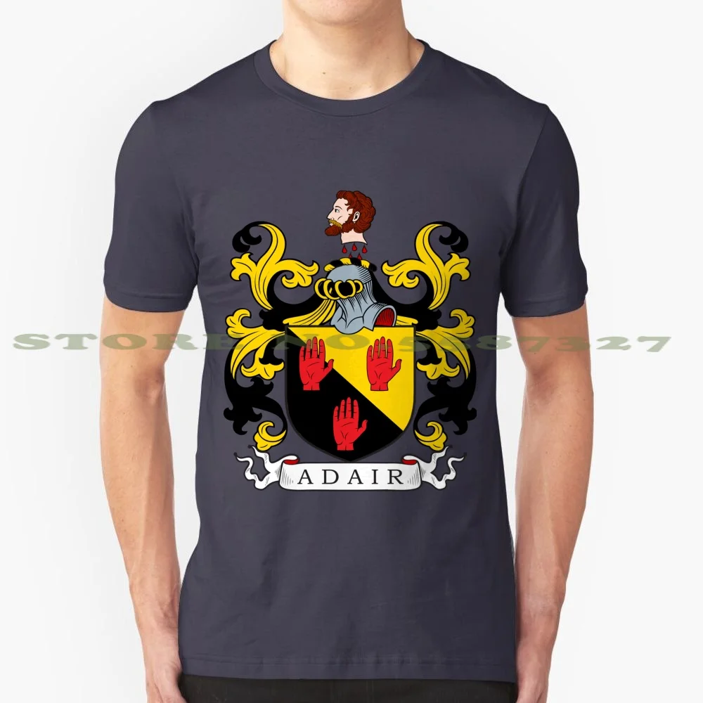 Adair Coat Of Arms 100% Cotton T-Shirt Adair Family Crest Adair Coat Of Arms Heraldry Last Names Surnames Genealogy