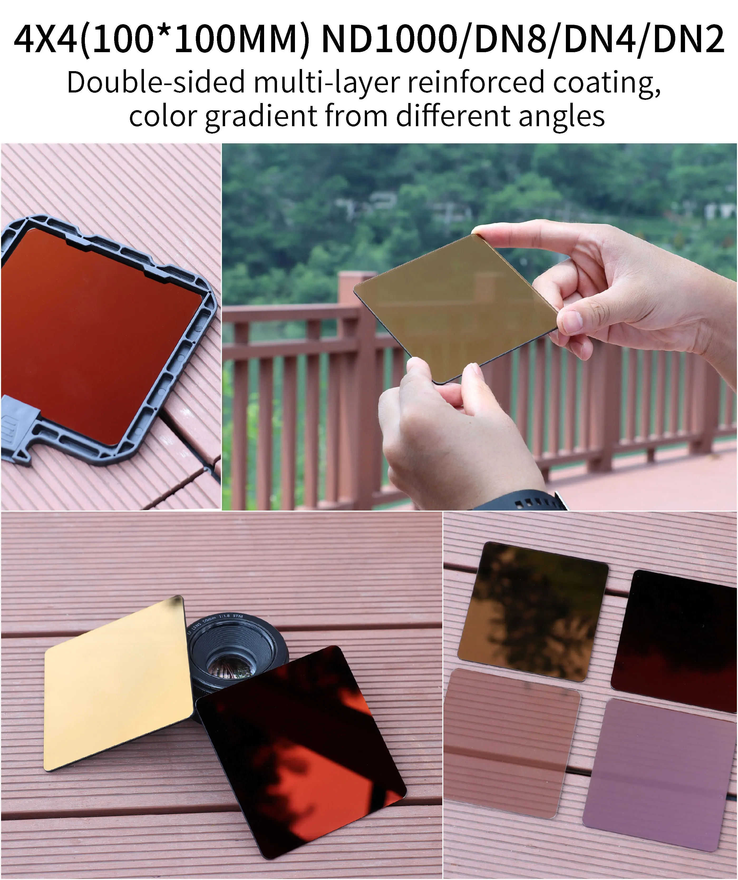 FOTGA Pro ND2 ND4 ND8 ND1000 Multi-Coated MC ND 4x4 0,3 0,9 3,0 Glas Neutral Density Filter Kits für 4x4 Zoll Matte Box Cokin – Detail 13