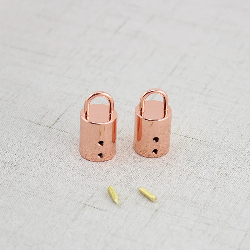 10pcs 2*1.5cm Rose Gold Fashion handbag leather stopper metal tassel ornament cap for bag purse