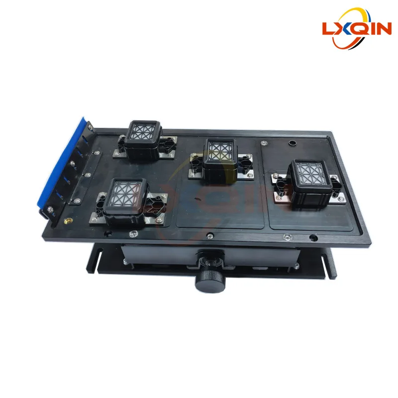 LXQIN 4 Heads Cap Station for i3200 4720 Printhead Pump Assembly Aluminum Alloy with Single Motor lifting cleaning station