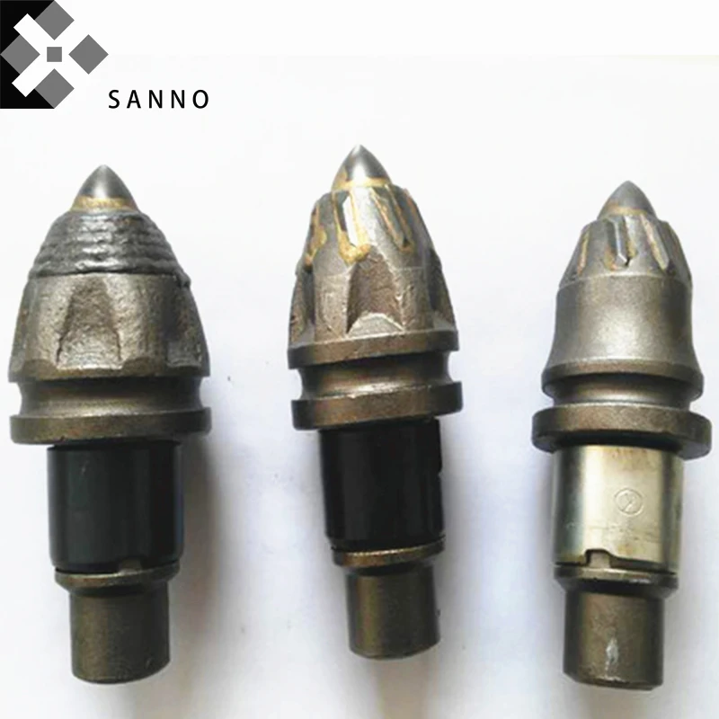 Mining tools rock drilling tools auger bit 3050 / 3055 / 3060 customized conical cutter with bullet teeth / engineering tooth