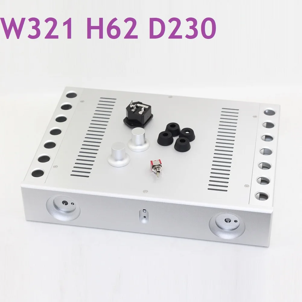 

W321 H62 D230 CNC Matte Aluminum Chassis DIY DAC Decoder Preamp Case Power Amplifier Supply Shell Headphone Amp Hi End Enclosure