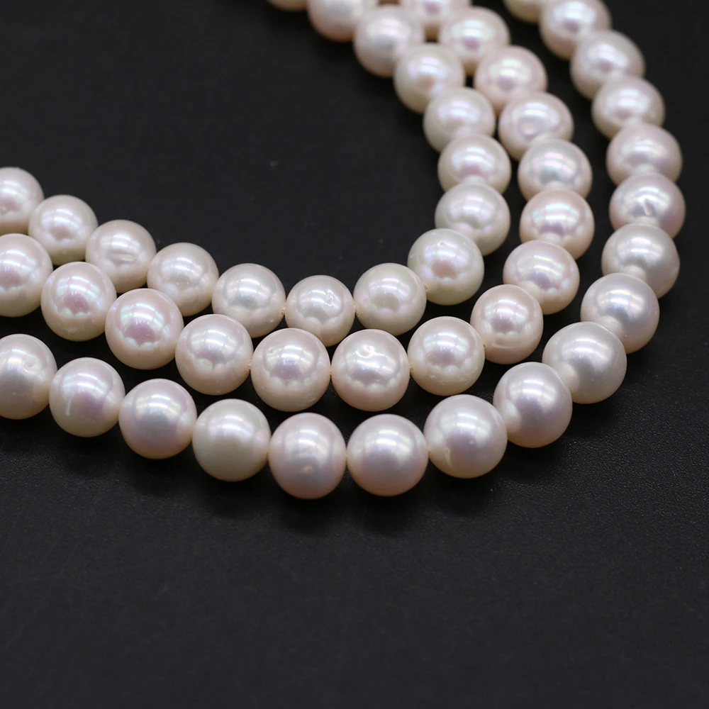 High Quality Natural Freshwater Pearl Beads White Round Loose Pearls For DIY Charm Bracelet Necklace Jewelry Accessories Making