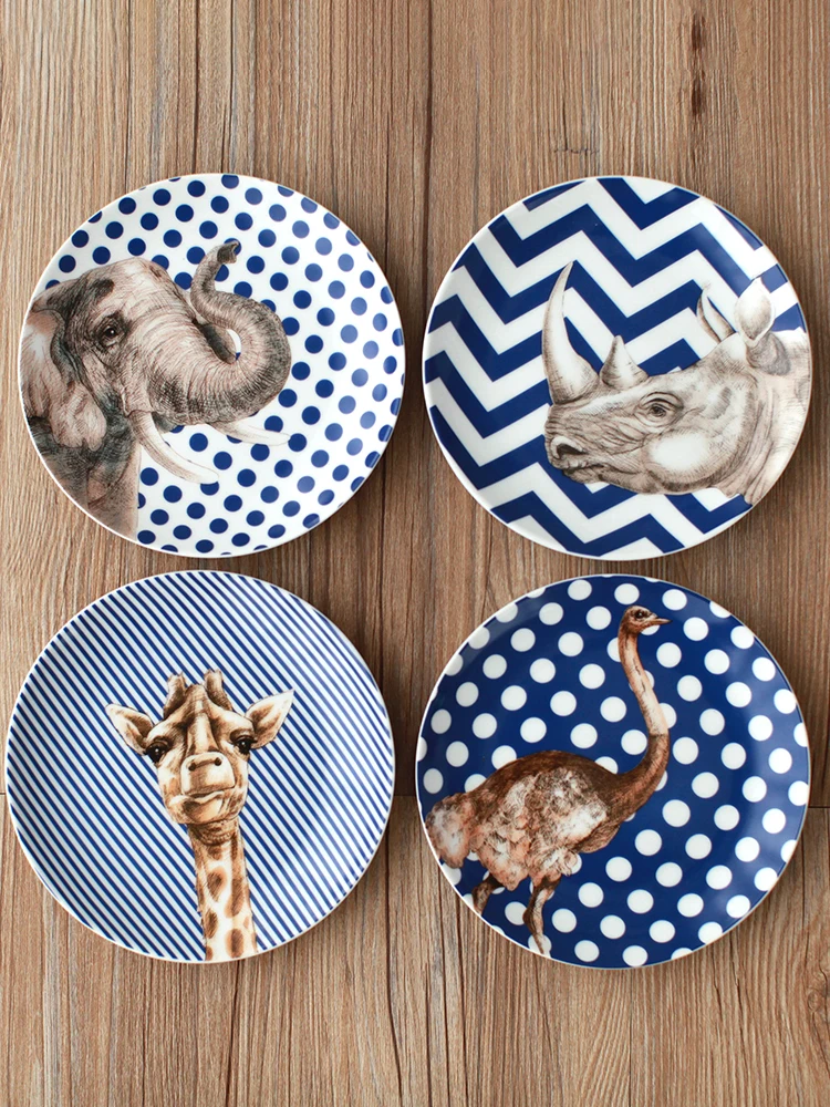 Europe Style Creative Animal Series wedding gift ceramic dinnerware sets 18pcs porcelain tableware mugs/rice bowls/plates dishes