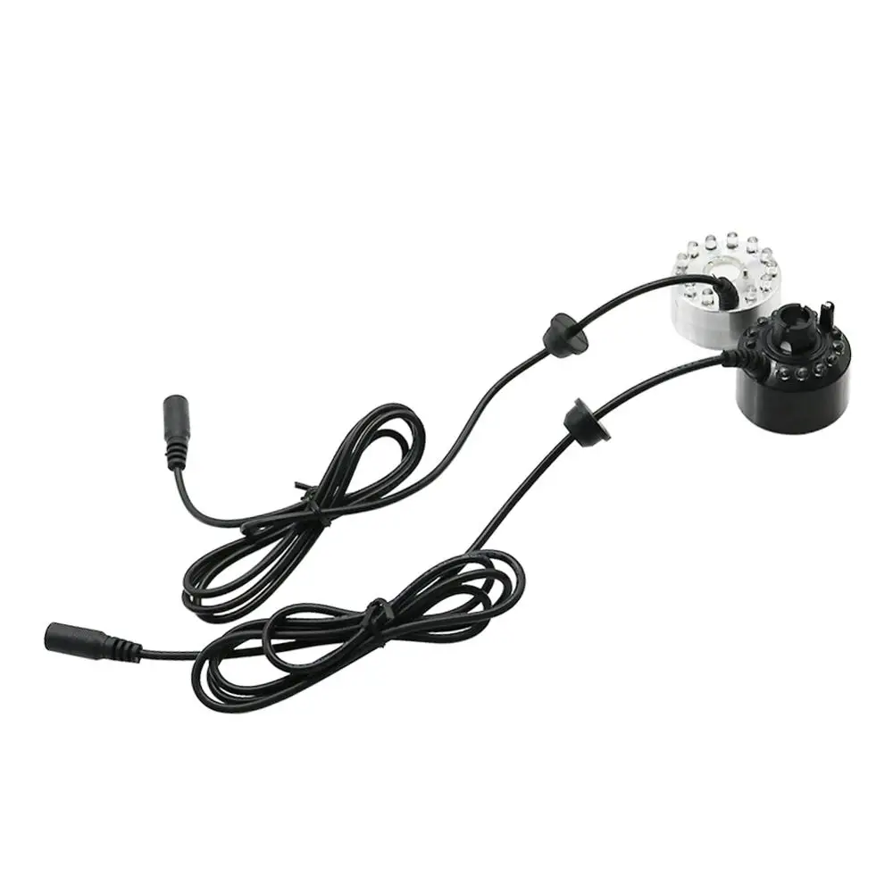 12 LED 램프 비즈 분무기 수족관 물고기 탱크 연무 메이커 인큐베이터 가습기 실내 가산 조경 다채로운 빛