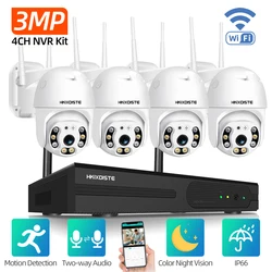 3mp hd drahtloses CCTV-System Zwei-Wege-Audio wasserdicht ptz wifi ip Überwachungs kamera 4ch p2p nvr Video überwachungs kit App Fernbedienung