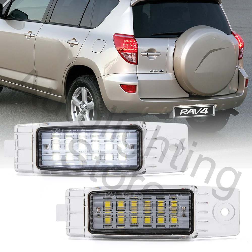 2Pcs LED Number License Plate Light Lamp for TOYOTA Hiace S.B.V/Highlander/RAV4/Land Cruiser 200/For Lexus RX300/For Scion XB