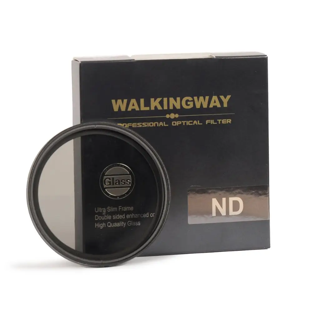 Walkingway Optical Glass Ultra Slim Nd Variable Filter ND2-400 Camera Lens Filter 49/52/55/58/62/67/72/77/82mm Neutral Density