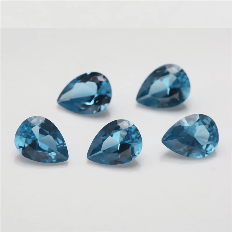 Größe 3 x 5 mm ~ 10 x 12 mm, Birnenschliff 106 # 109 # 112 # 113 # 114 # 120 # Blaue Steine, loser Spinell, synthetischer Edelstein für die Schmuckherstellung – Detail 6