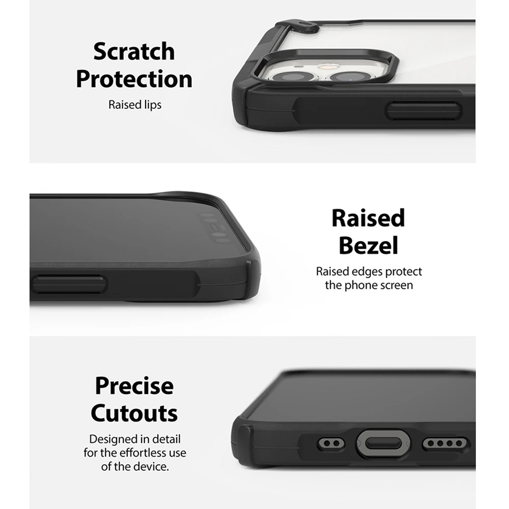 Ringke Fusion X for iPhone 12 Mini Case Heavy Duty Shock Absorption Transparent Hard PC Back Soft TPU Frame Cover