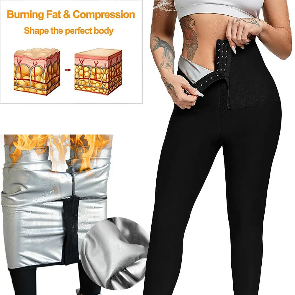 Sauna Sweat Shapewear High Waisted Legging Full Long Pants Workout Waist Trainer Body Shaper Sweatsuit Exercise Fitness Gym Yoga