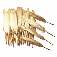 Wholesale 10-40Cm Gold Big Natural Goose/Duck/Turkey Feathers For Crafts Decoration Wedding Carnival Jewelry Making Accessories