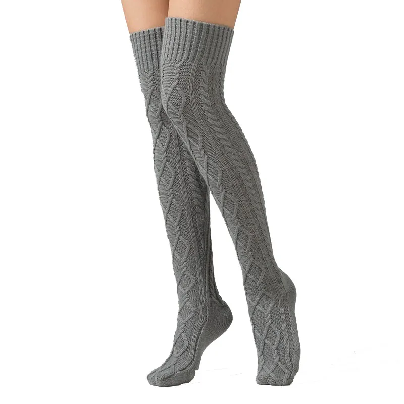 

1 Pair Ladies Knitted Wool Long Leg Warmers Cover Over The Knees Socks Women's legwarmer Winter Warm Home Floor Socks