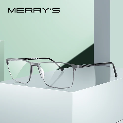 MERRYS DESIGN, gafas de aleación de titanio para hombre, montura de estilo empresarial, gafas graduadas cuadradas ultraligeras para miopía S2170