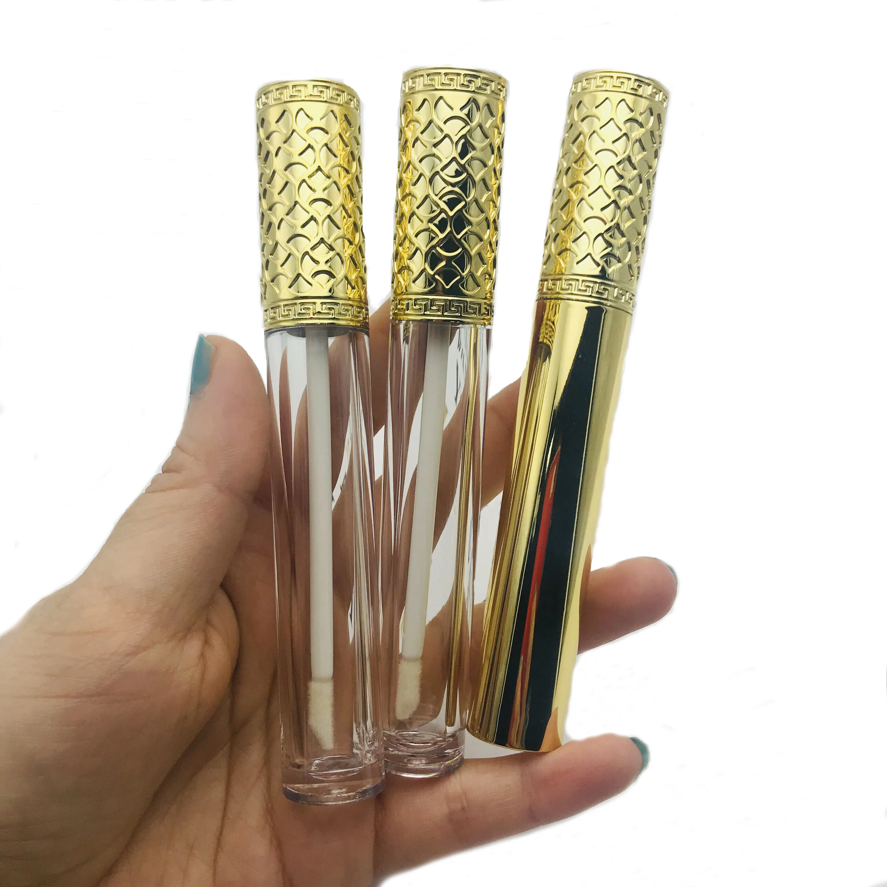 

8ml Lip Gloss Tube Plastic Lip glaze Containers Empty Gold Lipgloss Tube Eyeliner Lash Split Bottles