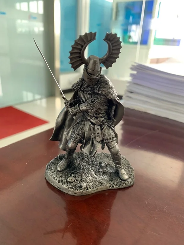 Teutonic Knights Figurines for Home Decorations Delicate Europe Crusader Tin Soldier Model Middle Ages Collection Gifts 1/18 90m