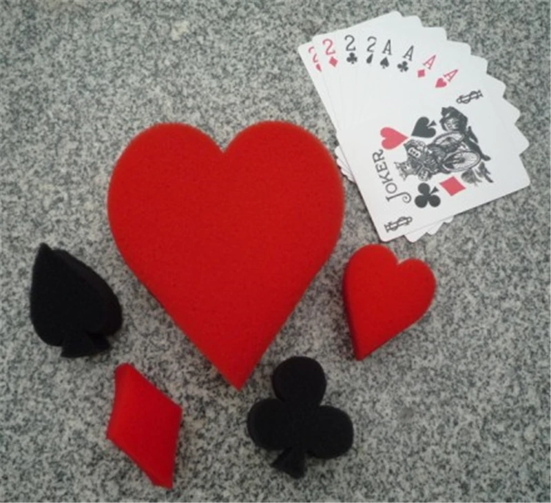 Sponge And Cards Magic Tricks Suits To Sponge Suits Magic Trick Props Classical Magician Illusion Comedy Close-Up Stage Magic