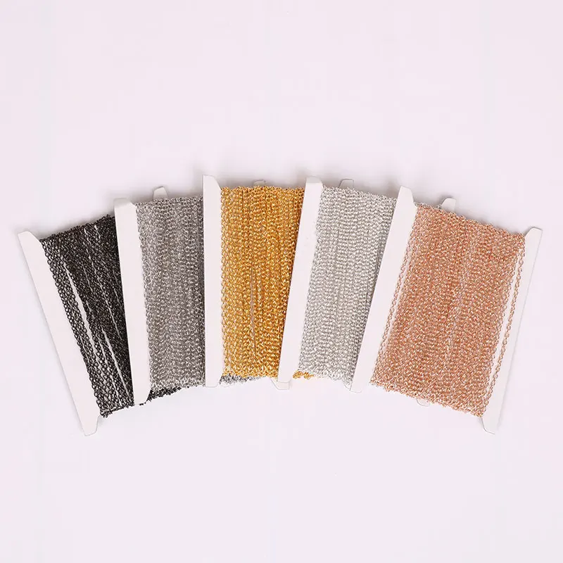 10m/roll 2/2.5/3mm Iron Metal Necklace Chains Supplies Bulk Lot Gold Silver Color Open Link Chains For Diy Jewelry Accessories