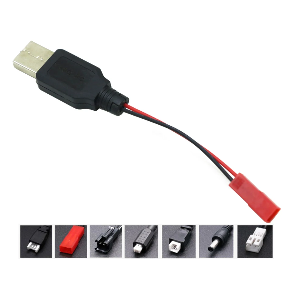 Lot De 4 Chargeurs USB SM-2P Pour Batteries 3.7V – Protection Surcharge, Indicateur LED – RC, Drone, Jouet