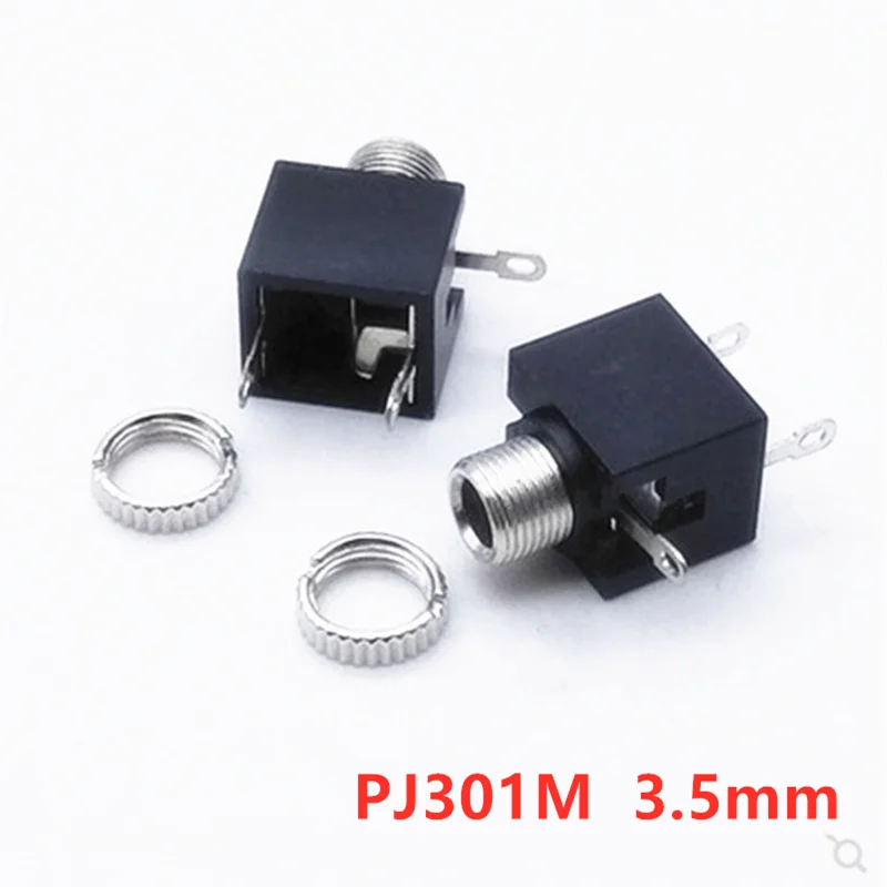 

10Pcs 3.5MM Headphone Audio Socket PJ-301M 3 Feet Mono Secondary Socket with Nut Holder