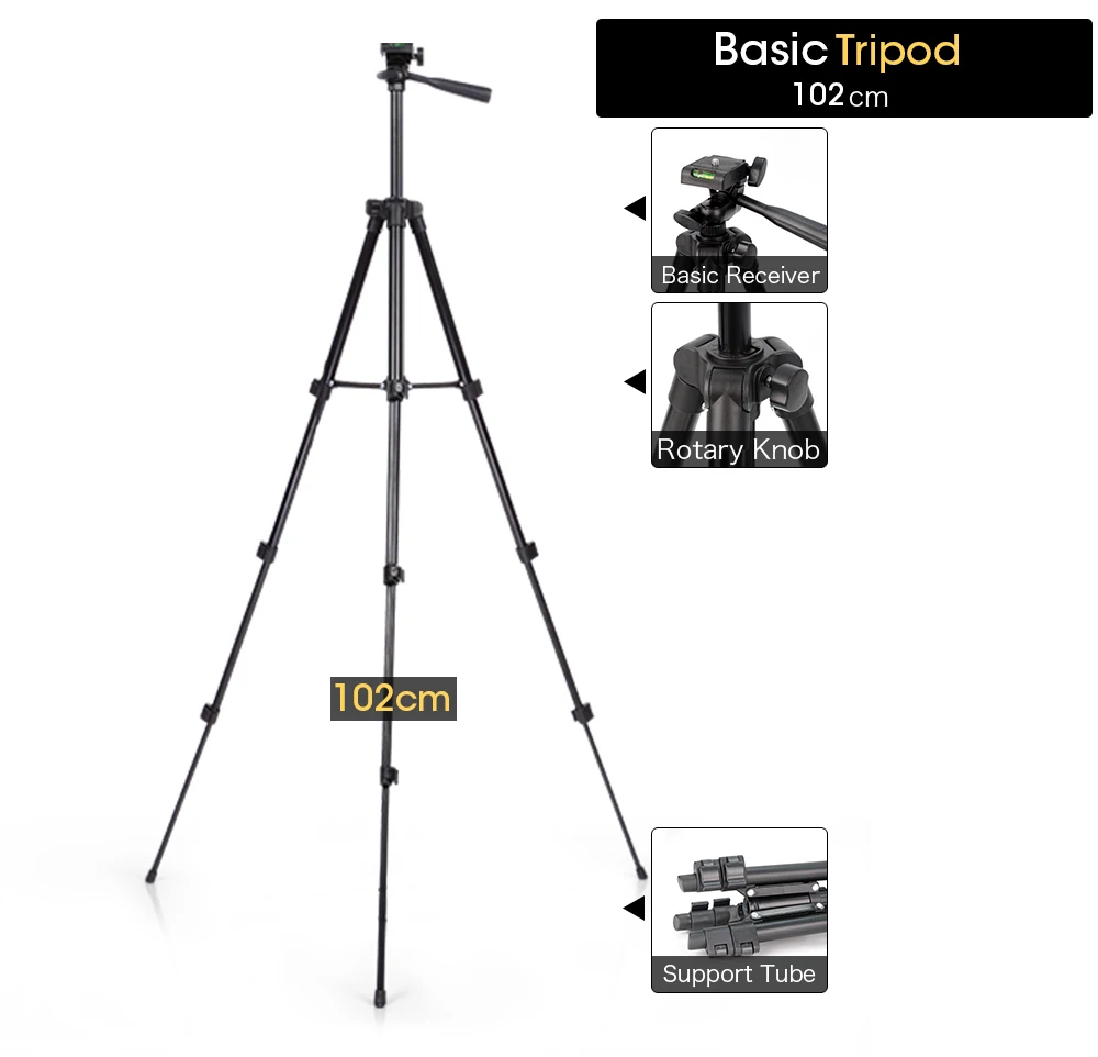 ضوء حلقة مع حامل ثلاثي القوائم قابل للتعتيم لصور السيلفي LED للتصوير الفوتوغرافي وحامل للهاتف المحمول مع جهاز تحكم عن بعد لـ Live Tiktok Youtube