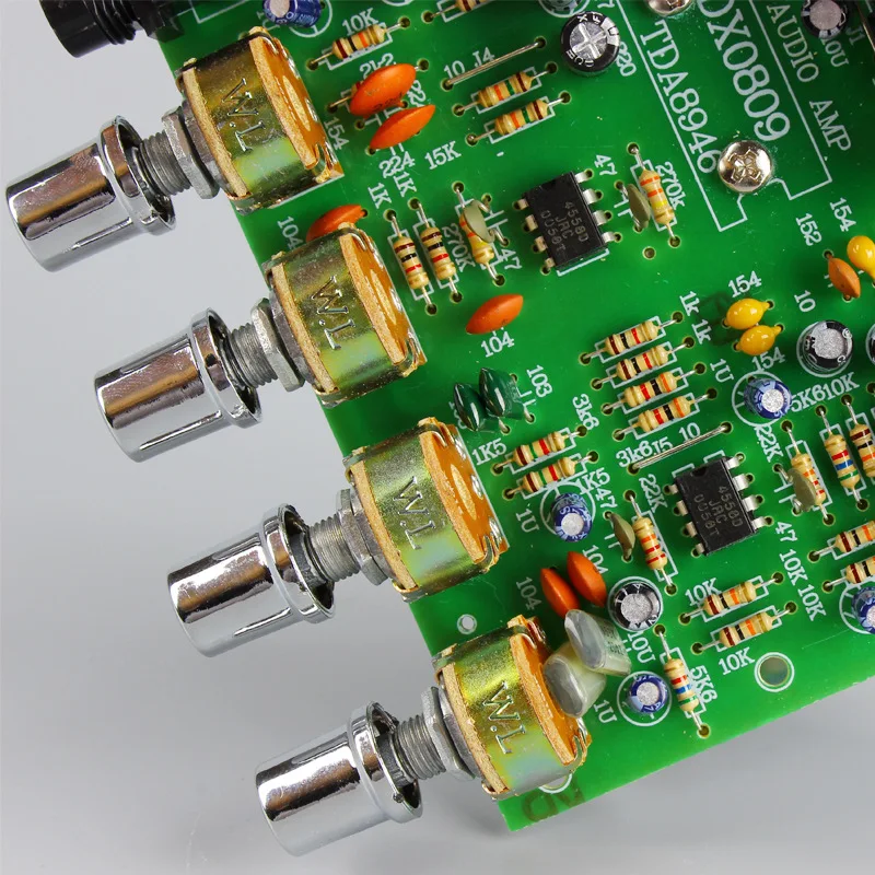 DX0809 Stereo Power Amplifier Board Dual Channel Karaoke Power Amplifier Board with Microphone Jack Audio Modification Board